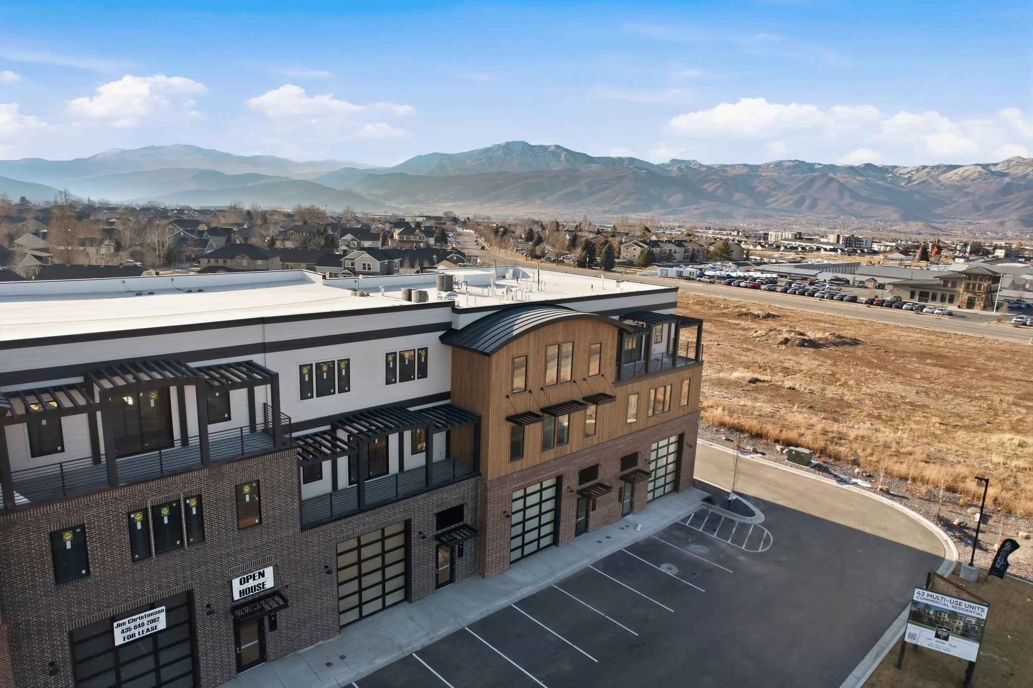 Aerial view of the Heber Valley with the Wasatch Range backdrop