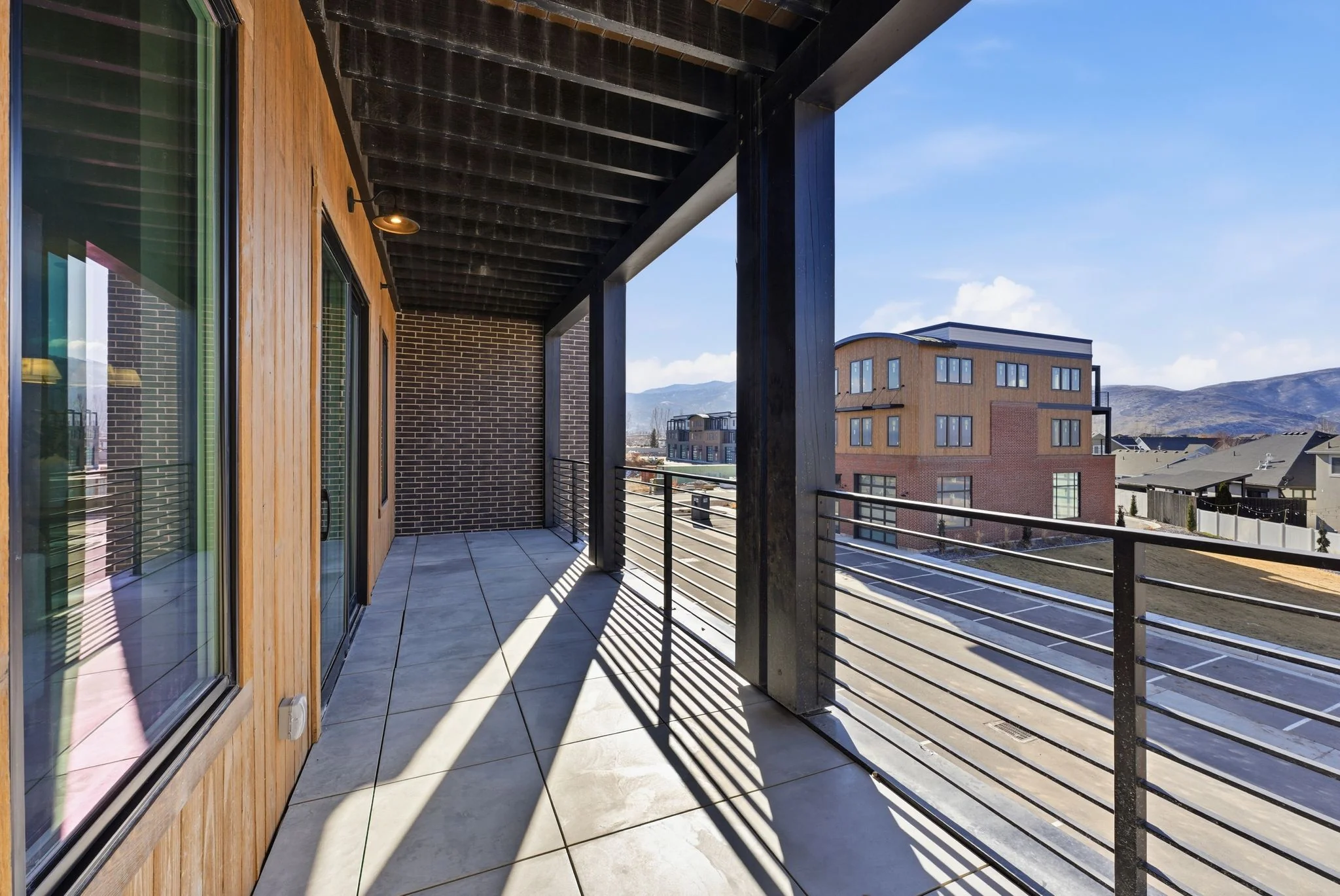 Private balcony at Mountain View Commons overlooking the Heber Valley